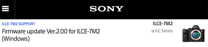 SonyA7Iifirmware