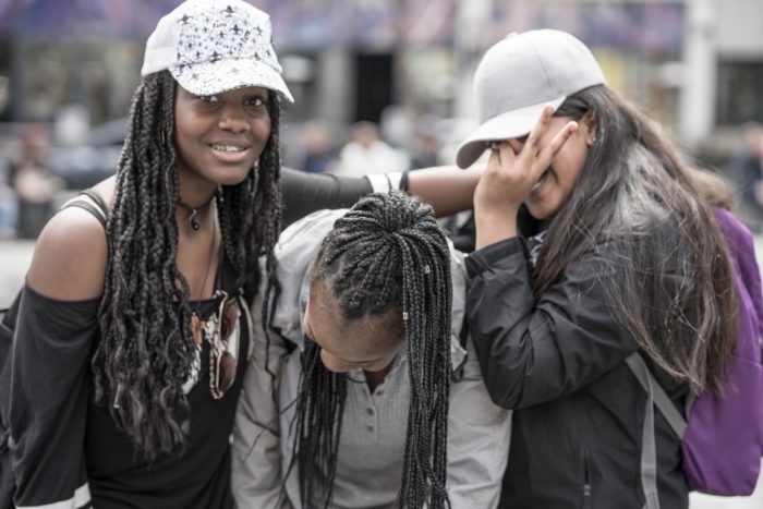 above: Giggly-girls. The adventurous girl at far left was happy to pose, but wanted her friends in the photo with her. It’s not surprising I guess that many teen girls are very self-conscious. Still, it was a fun shot that I think captured the moment well.