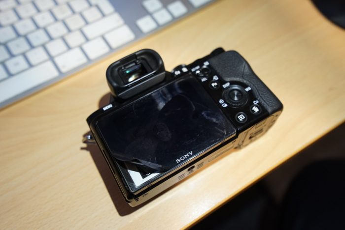 Sony a7R LCD protector removal 2