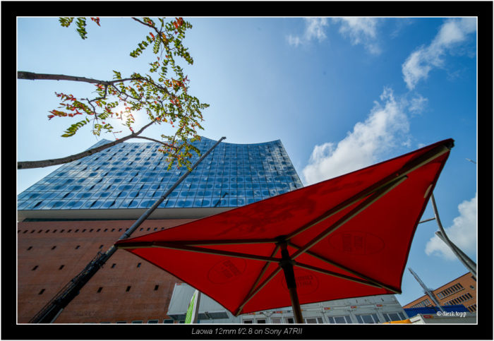 test of pre production lens LAOWA 12mm f/2.8 ZERO-D from Venus Optics, Hamburg Hafencity, Elbphilharmonie