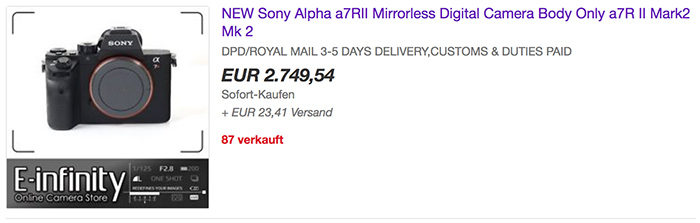 sony a7r2 ebay