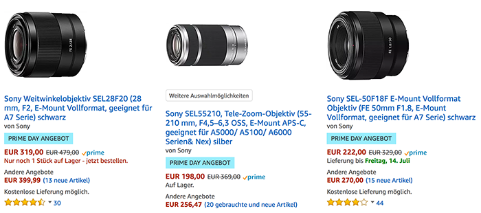Euro Massive E-mount sonyalpharumors Day Sony – Savings in Europe: Prime many 777 and savings A7 for lens