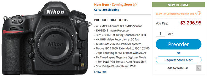 nikon d850 details
