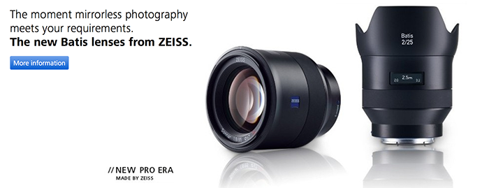 Official! Zeiss announces a new BATIS lens line for Sony FE: 25mm f/2.0