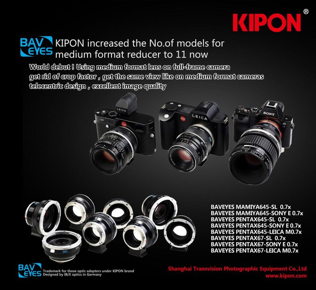 Kipon launches new medium format focal length reducer adapters for