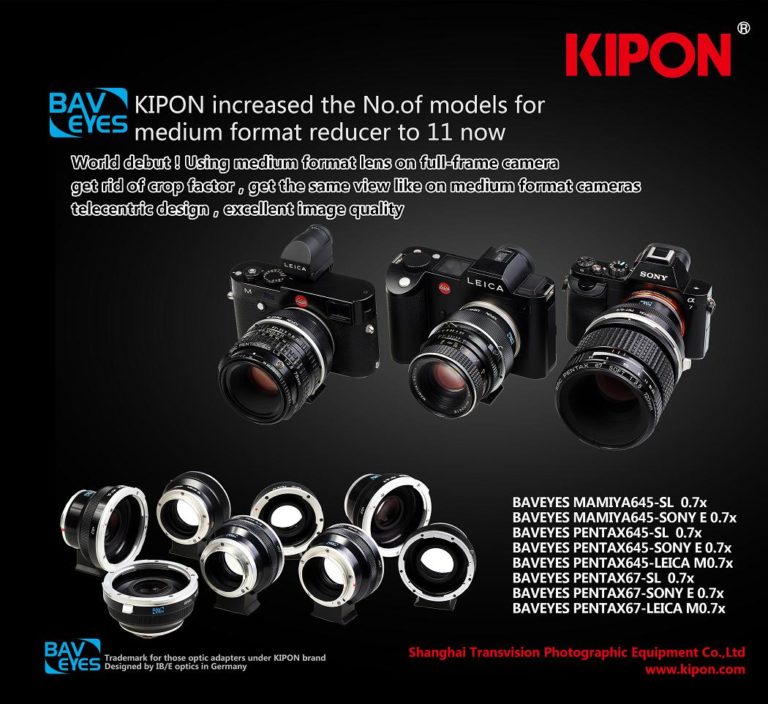 Kipon launches new medium format focal length reducer adapters for