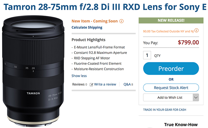 RUMOR: Sony might announce a new 28-75mm f/2.8 FE lens – sonyalpharumors