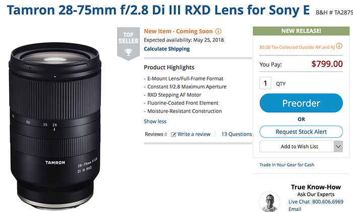 First review of the new Tamron 28-75mm f/2.8 FE lens: “dream lens for a  very low price” – sonyalpharumors