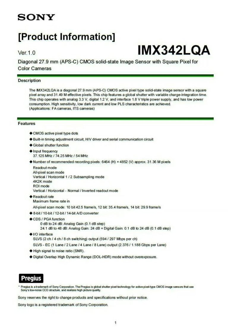 (SR5) UPDATE: Leaked spec sheet of the new Sony 31 Megapixel APS-C