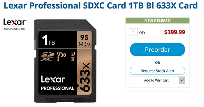 World S First 1tb Sd Card From Lexar Is Now Available For Preorder At 399 43 Rumors