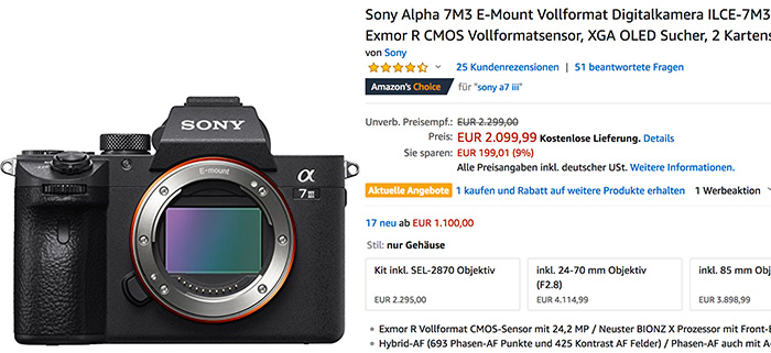 sony a7iii price drop