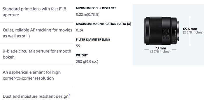 Sony FE 35mm f/1.8 Announced, Ships Early Next Month