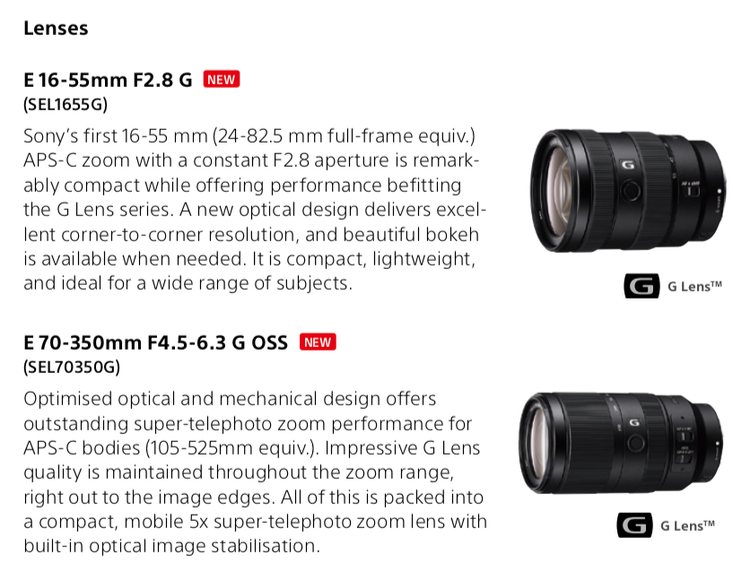 Sony launches Alpha 6600, 6100 with two new APS-C zoom lenses