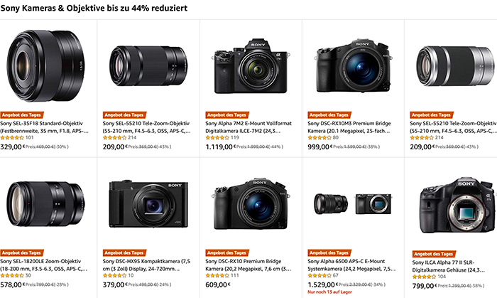 sony camera series list