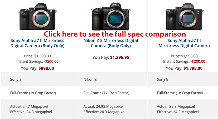 indebære Triumferende tapperhed $1399 Nikon Z5 announced. Here is the spec comparison with the Sony A7II  and Sony A7III – sonyalpharumors