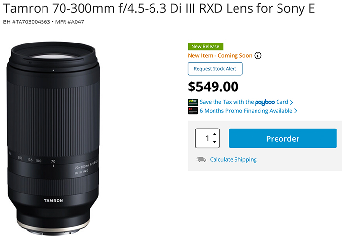 Tamron 70-300mm f/4.5-6.3 Di III RXD Lens Review