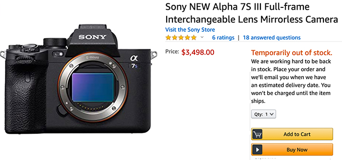 Amazon is now accepting Sony A7sIII preorders again (it's a sign 