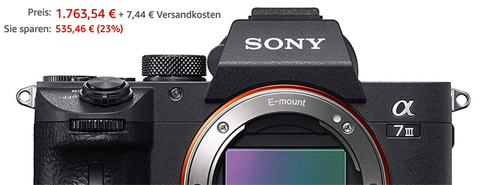New Amazon EUROPE Black Friday deals: Sony A7III for 1.763 - Will There Ne Sony Camera Deal Black Friday