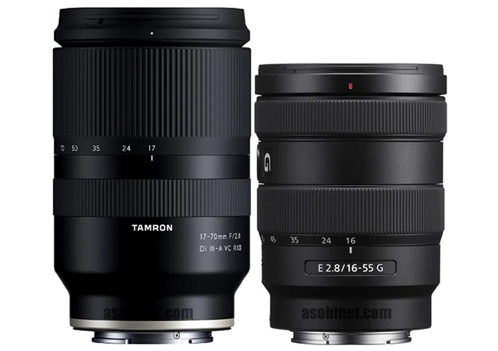 F2.8 Standard Zoom Lenses for Sony APS-C Cameras Size Comparison: Sony 16-55  vs Tamron 17-70 vs Sigma 18-50