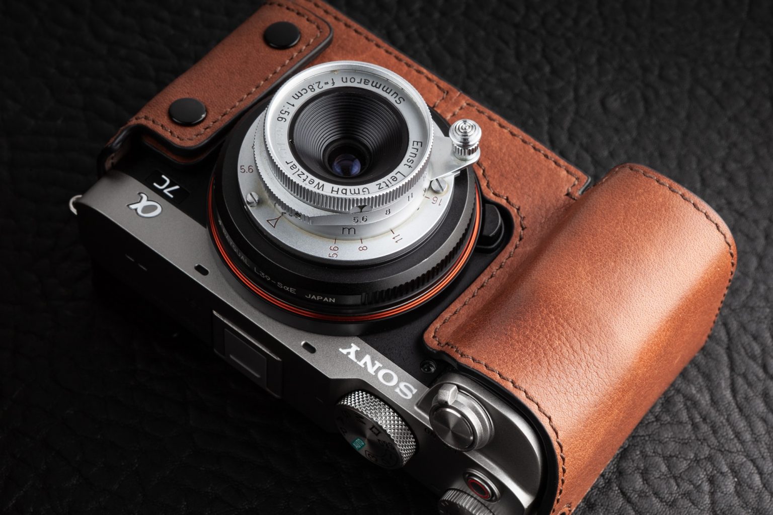 Nice images of the Sony A7c with leather case sonyalpharumors