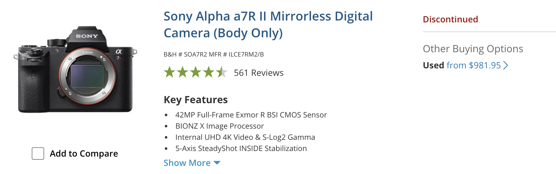 sony a7r ii alpha full frame mirrorless digital camera body