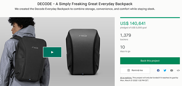 Led backpack kickstarter on sale