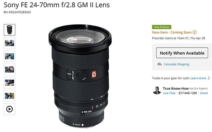 Officially announced: New Sony 24-70mm GM II lens – sonyalpharumors