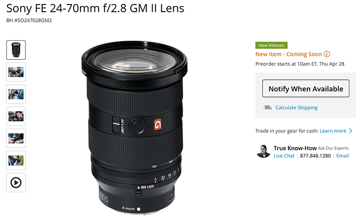 Sony 24-70mm GM II size comparison shows how impressive small it is –  sonyalpharumors