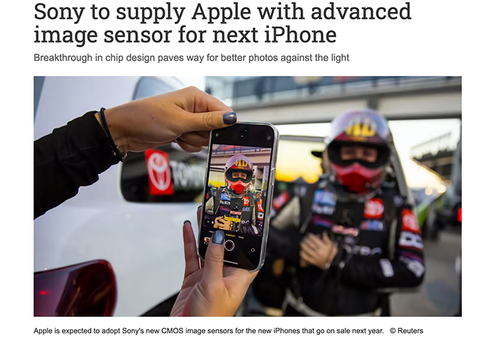 Nikkei: Sony suministrará a Apple un sensor de imagen avanzado para el próximo iPhone