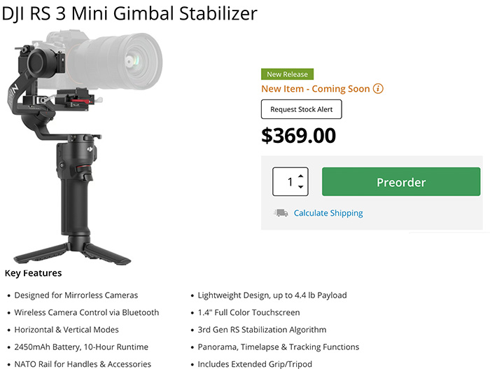 announced: – DJI 3 New sonyalpharumors RS Just Mini Gimbal