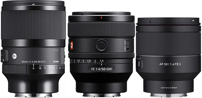 Sony 50mm f/1.4 GM size comparison with other lenses – sonyalpharumors