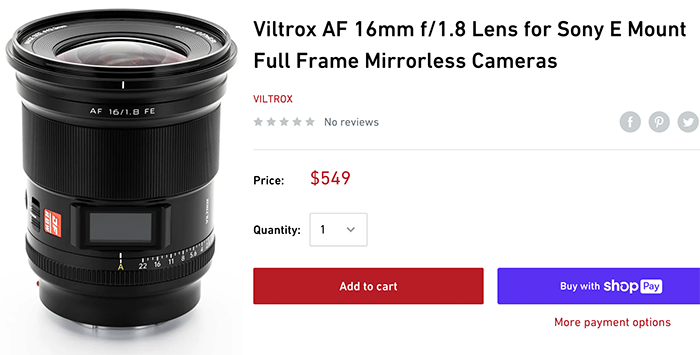 First image of the new Viltrox AF 16mm f/1.8 Full-frame Lens for Sony –  sonyalpharumors