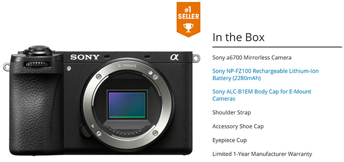 En caso de que te lo hayas perdido: ¡Sony A6700 se envía sin cable USB ni cargador!