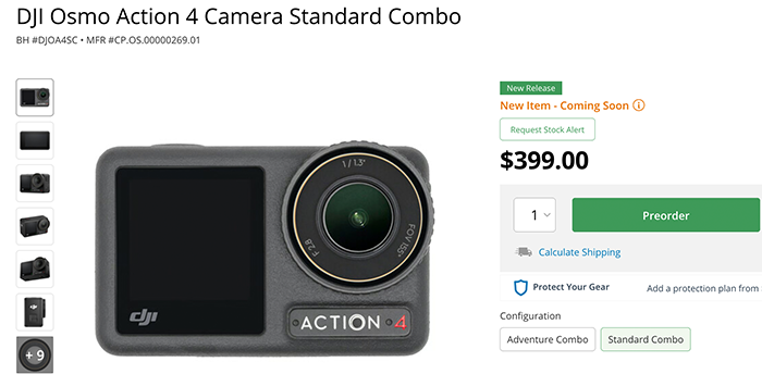 DJI Osmo Action 4 Camera Standard Combo