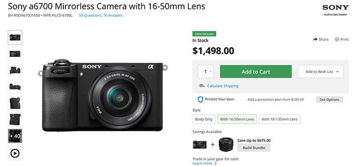 Sony a6700 now in Stock for the first time in the USA – sonyalpharumors