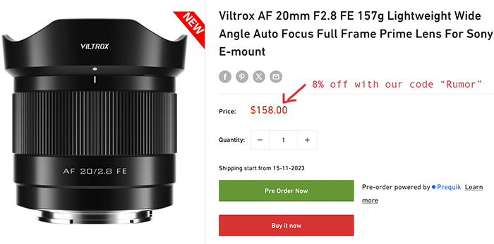 First image of the new Viltrox AF 16mm f/1.8 Full-frame Lens for Sony –  sonyalpharumors